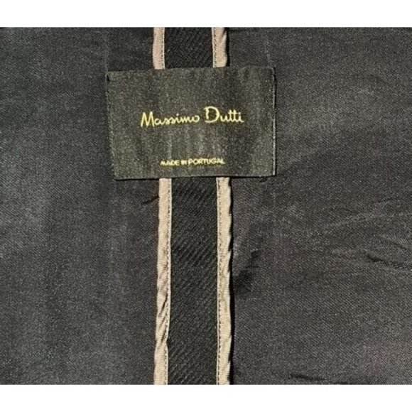 Massimo Dutti Classic Black Wool One-Button Career Blazer Jacket - Picture 12 of 12